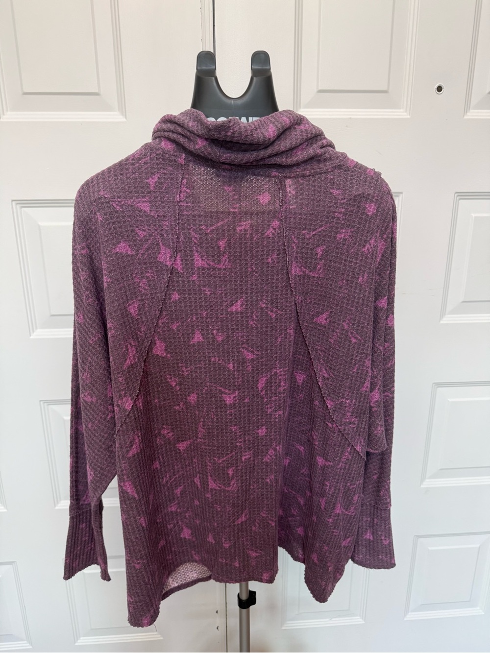 LuLaRoe Purple Cowl Neck Pullover with Pink Accents - Picture 2 of 3